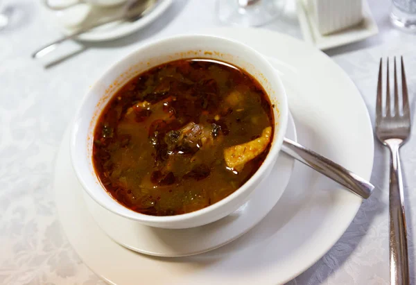 Popular Georgian soup Kharcho — Stock Photo, Image