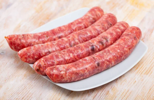 Raw pork sausage botifarra — Stock Photo, Image
