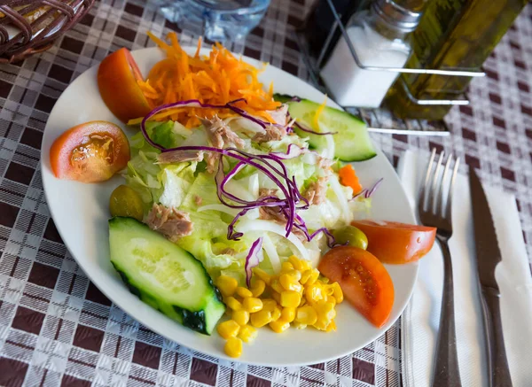 Leichter Salat mit frischem Gemüse — Stockfoto