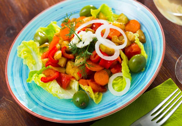 Салат з запеченими овочами — стокове фото