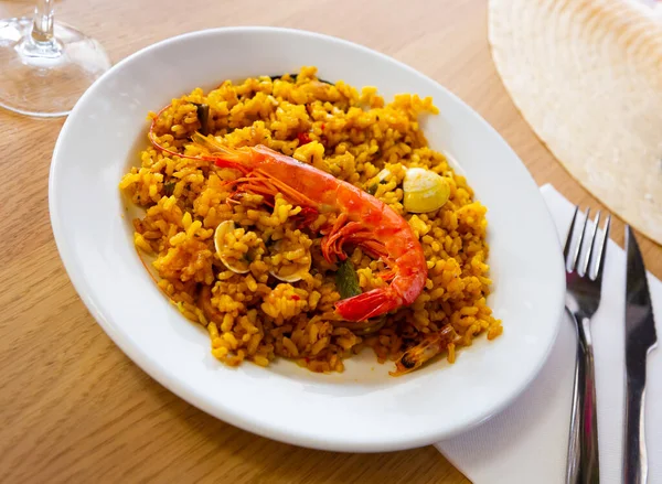 Paella Seafood Traditional Spanish Dish High Quality Photo — Stock Photo, Image