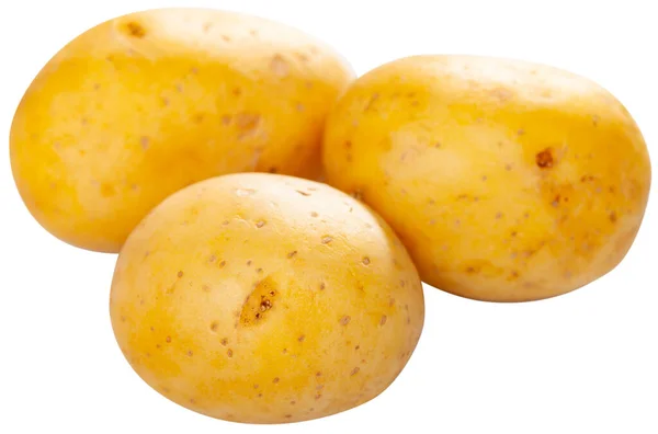 Batatas Recém Lavadas Ingredientes Para Cozinhar Isolado Sobre Fundo Branco — Fotografia de Stock