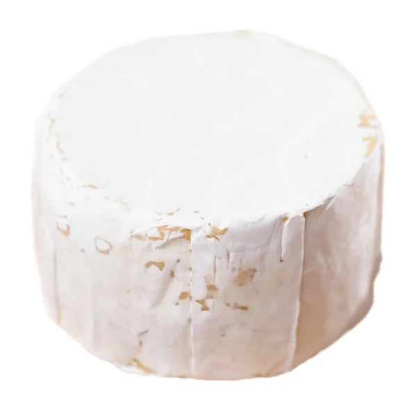 Whole Wheel Piquant Creamy Blue Cheese Isolated White Background — Zdjęcie stockowe