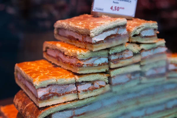 Traditional Easter Meat Pie Salamanca Region Called Hornazo Pork Loin — Foto Stock
