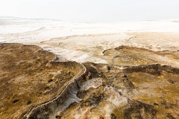 Natural Travertine Thermal Pools Terraces Blue Water Cotton Castle Pamukkale — Stock Photo, Image