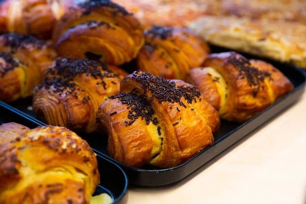 Vari Croissant Pasticceria Foto Alta Qualità — Foto Stock