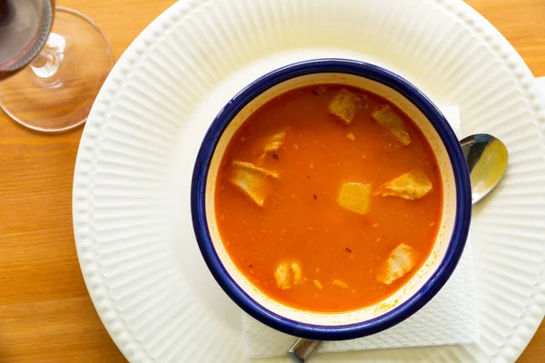 加泰罗尼亚风格的豆汤 用羊肉和蔬菜蒸煮而成 — 图库照片