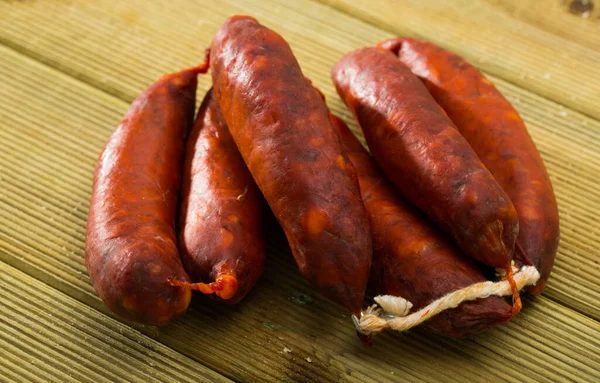 Chorizo Tradycyjna Hiszpańska Portugalska Pikantna Kiełbasa — Zdjęcie stockowe