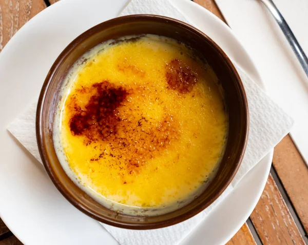Popular Spanish Custard Dessert Catalan Cream Milk Eggs Crispy Sugar — Stockfoto