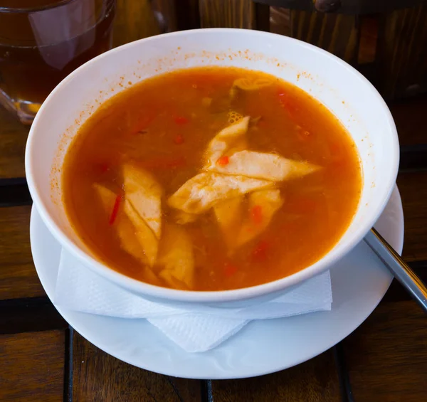 Soupe Bœuf Ouzbek Orientale Lagman Cuisine Asie Centrale — Photo