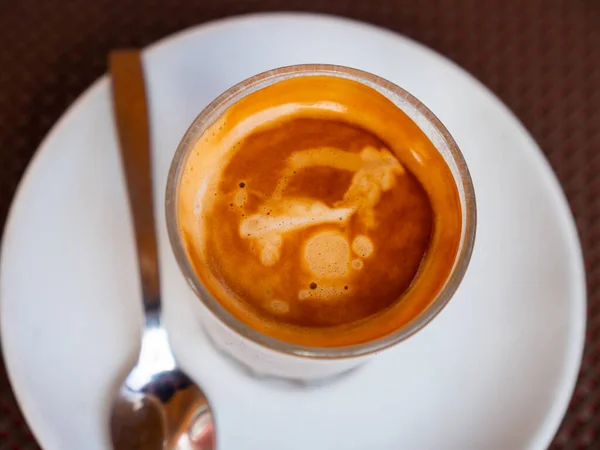 Popularna Hiszpańska Kawa Cortado Wykonana Bazie Espresso Dodatkiem Mleka — Zdjęcie stockowe