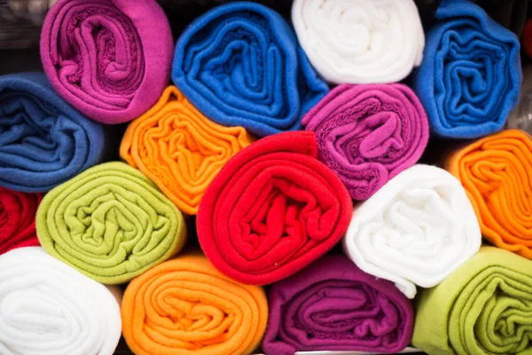 Imagen Diferentes Toallas Algodón Tienda Textil — Foto de Stock