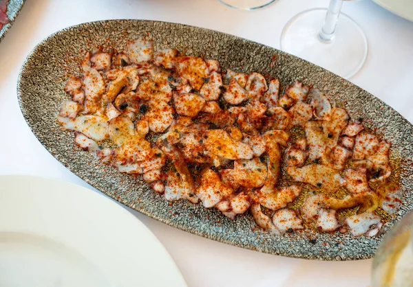 Popular Delicious Dish Italian Cuisine Octopus Carpaccio — Stock Photo, Image