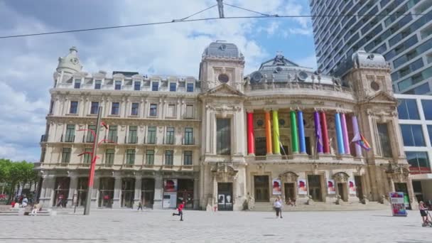 Antwerp Belgium 2022 Bangunan Opera Flemish Terletak Dekat Alun Alun — Stok Video