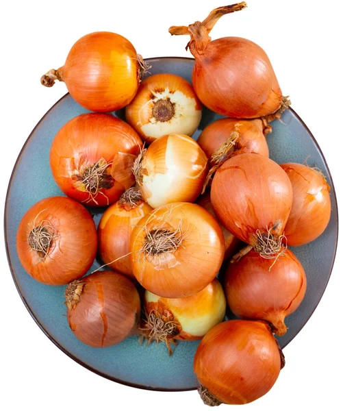 Овочеві Інгредієнти Приготування Їжі Органічна Цибуля Ізольовані Білому Тлі — стокове фото
