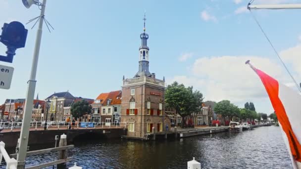 Alkmaar Niederlande August 2022 Szenische Ansicht Der Stadt Alkmaar Mit — Stockvideo