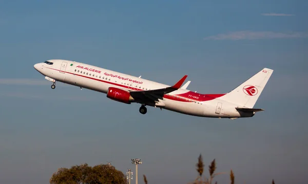 Barcelona Prat Febrero 2020 Airplane Airalgerie Airlines Despega Del Aeropuerto — Foto de Stock