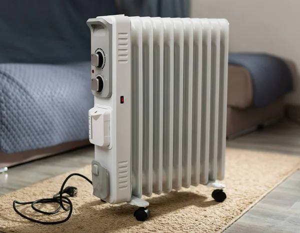 Electric Oil Filled Radiator Heater Home Floor Room — Stockfoto