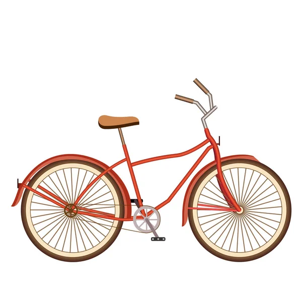 Bicicleta Vintage Fundo Branco Cores Quentes —  Vetores de Stock