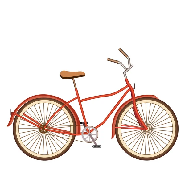Vintage Bicycle White Background Warm Colors — Stock Vector