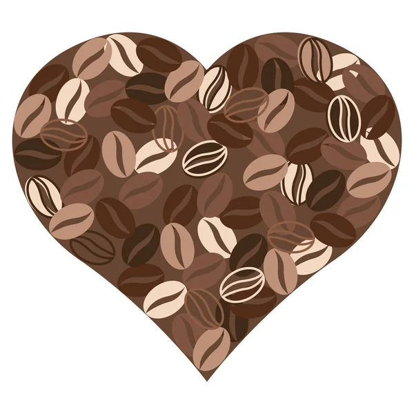 Vector Illustration Heart Coffee Beans — Stock Vector