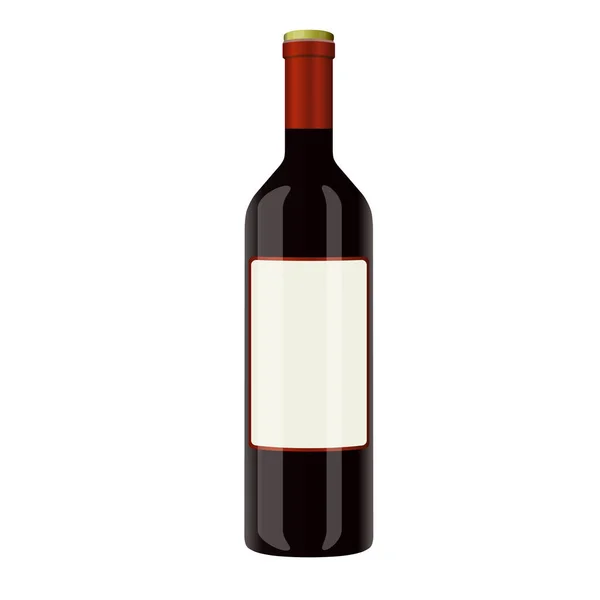 Illustrazione Vettoriale Una Bottiglia Vino Sfondo Bianco — Vettoriale Stock