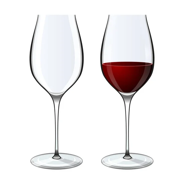 Vector Illustration Glass Wine White Background — Stock Vector