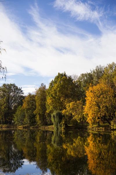 Herbstlandschaft des Sees — Stockfoto