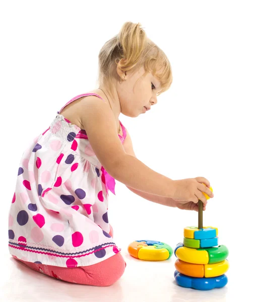 The girl makes a pyramid — Stock Photo, Image