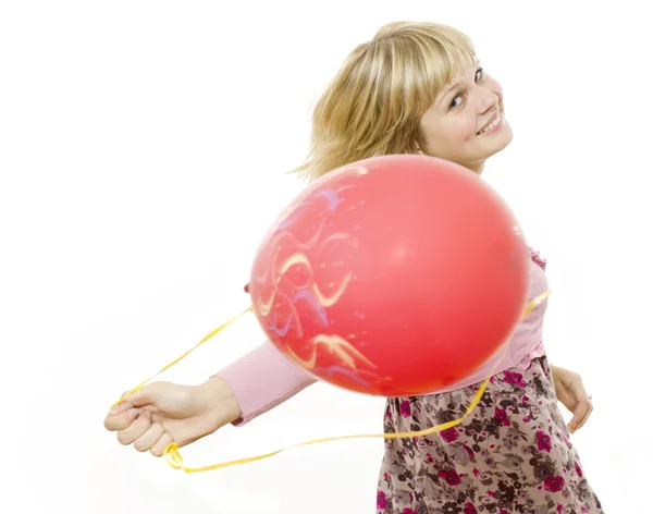 Flicka med ballong — Stockfoto