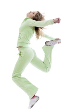 Kız sportsuit atlama