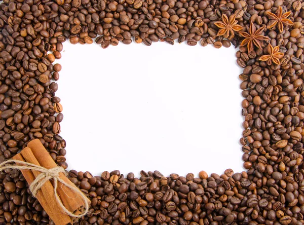 Grãos de café como quadro — Fotografia de Stock