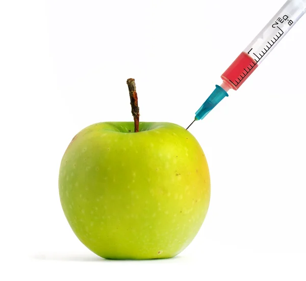 GMO zelené jablko — Stock fotografie
