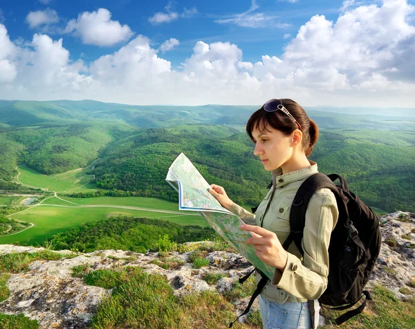 Meisje toeristische — Stockfoto