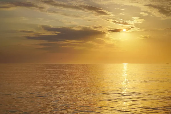Золотий Морський Фон Заходу Сонця Абстрактний Світловий Шлях Сонця Склад — стокове фото