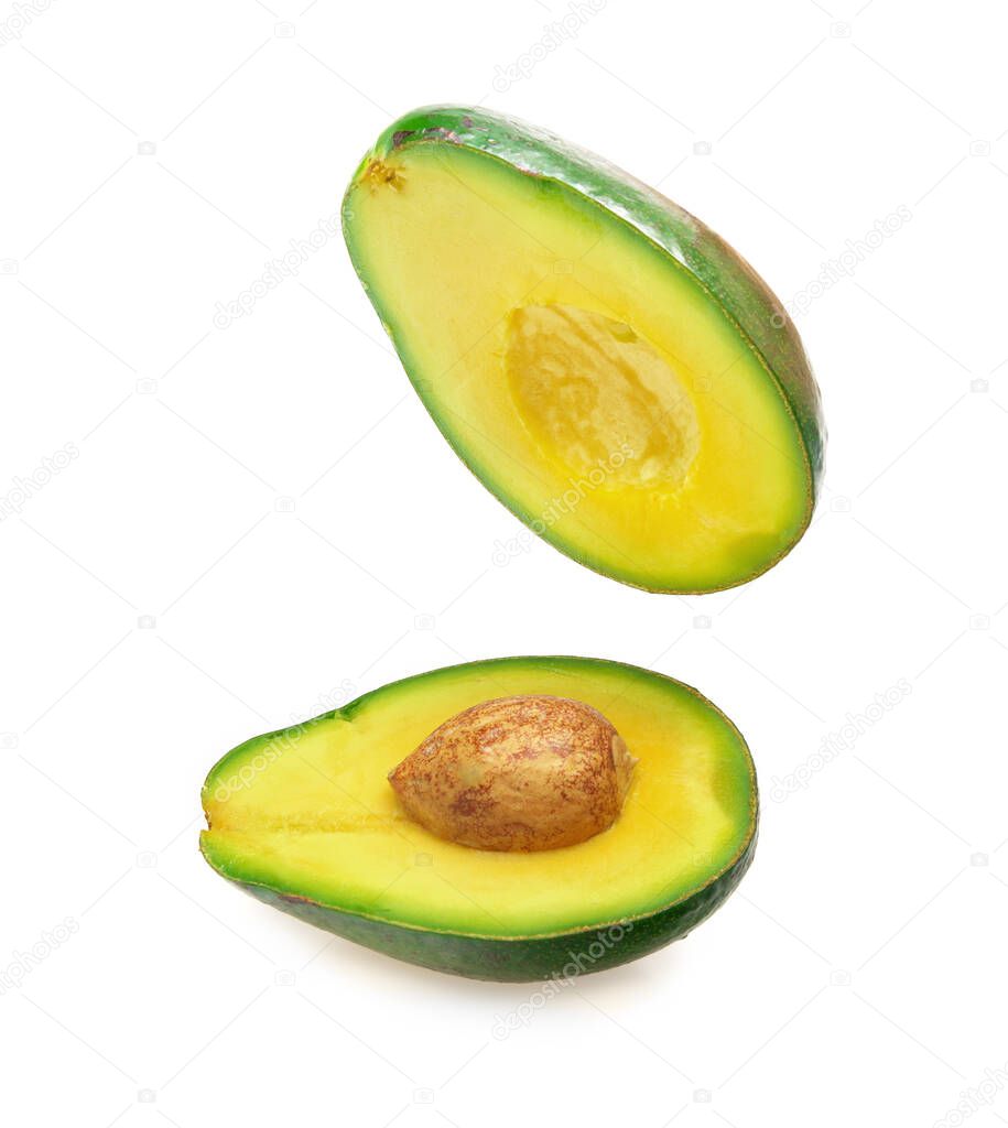 Avocado isolated on white. Element of food design.