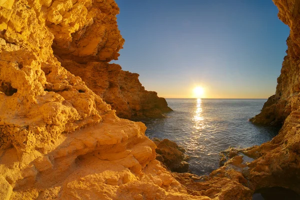 Intérieur Grand Voile Belle Nature Grotte Composition Paysage Marin — Photo