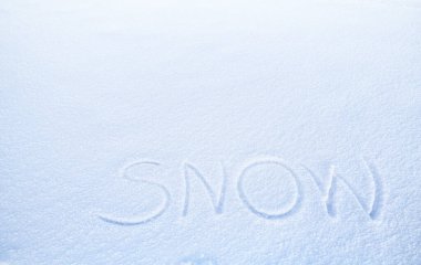 Kar kelimesi kış yüzeyini kaplıyor. Tasarım elementi.