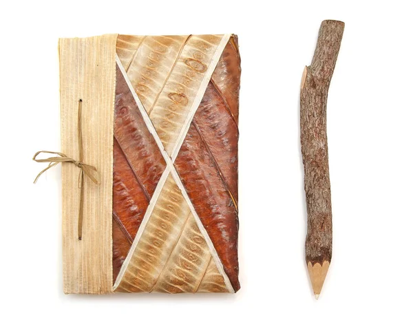 自然铅笔和笔记本垫 设计元素 — 图库照片