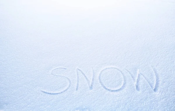 Palabra Nieve Dibujar Superficie Invierno Elemento Diseño — Foto de Stock