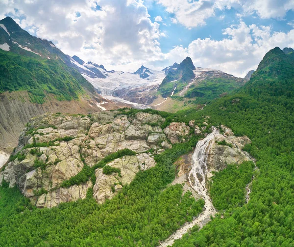 Alibek Gletscher Naturlandschaft Des Kaukasus — Stockfoto