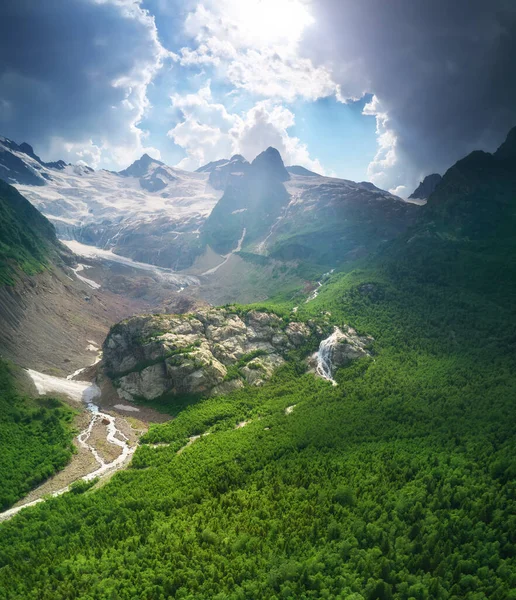 Alibek Mountain Glacier Nature Landscape Caucasus Mountain — Stock Photo, Image