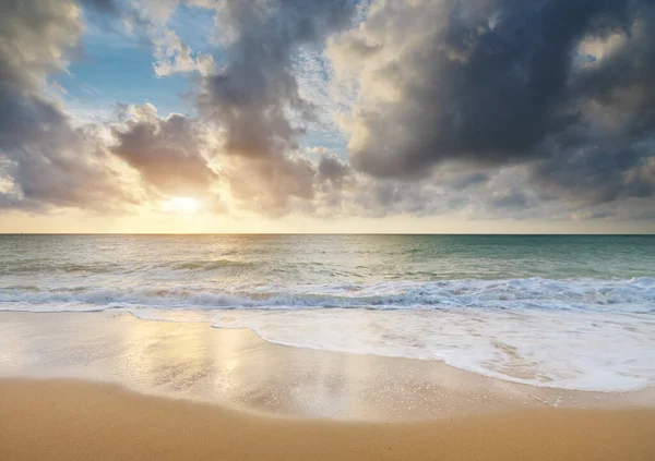 Praia Areia Pôr Sol Composição Natural — Fotografia de Stock