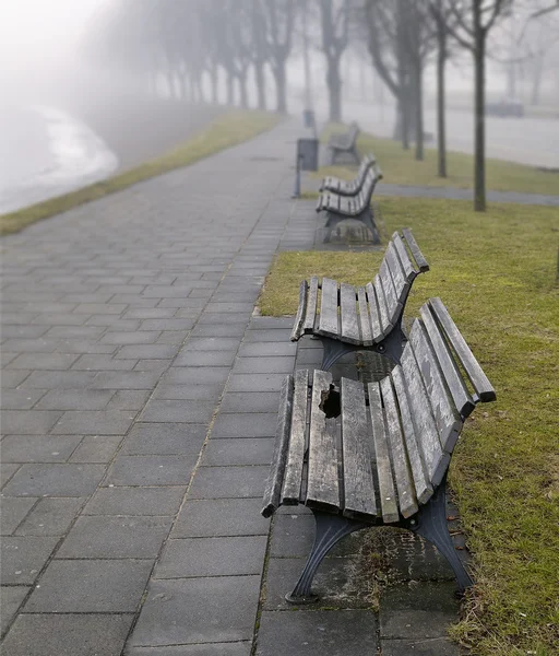 晨雾在维尔纽斯 — 图库照片