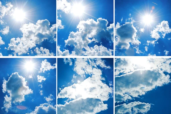 Colección cielo azul con nubes gruesas — Foto de Stock