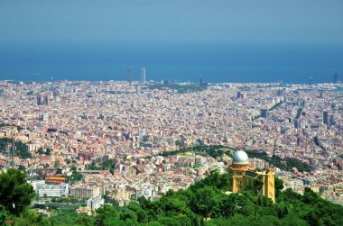 Barselona şehir panoramik görünüm