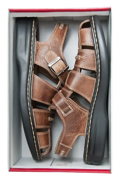 Nové Pánské módní sandály izolované na bílém — Stock fotografie