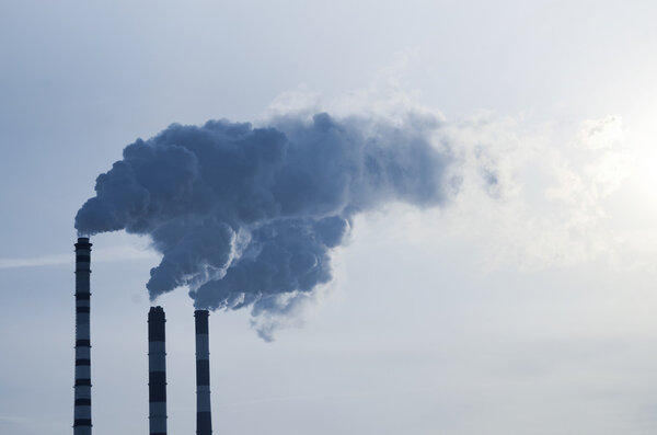 Smoke emission from factory pipes