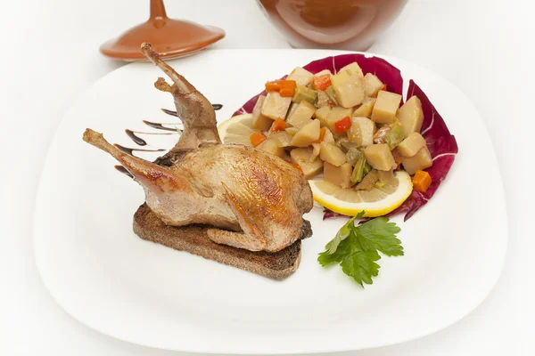 Whole roasted quail — Stock Photo, Image