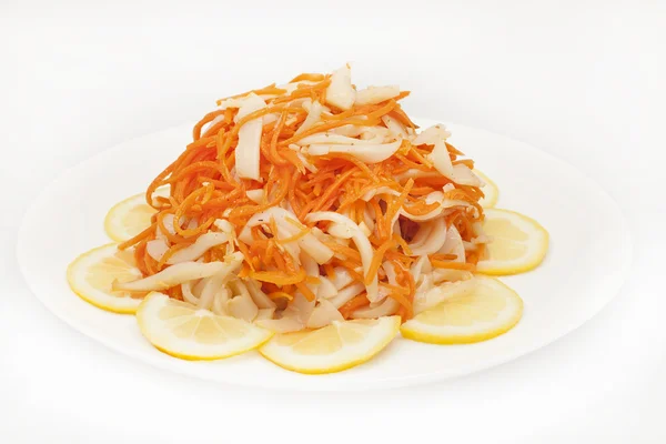 Carrot salad with squid — Stock Photo, Image